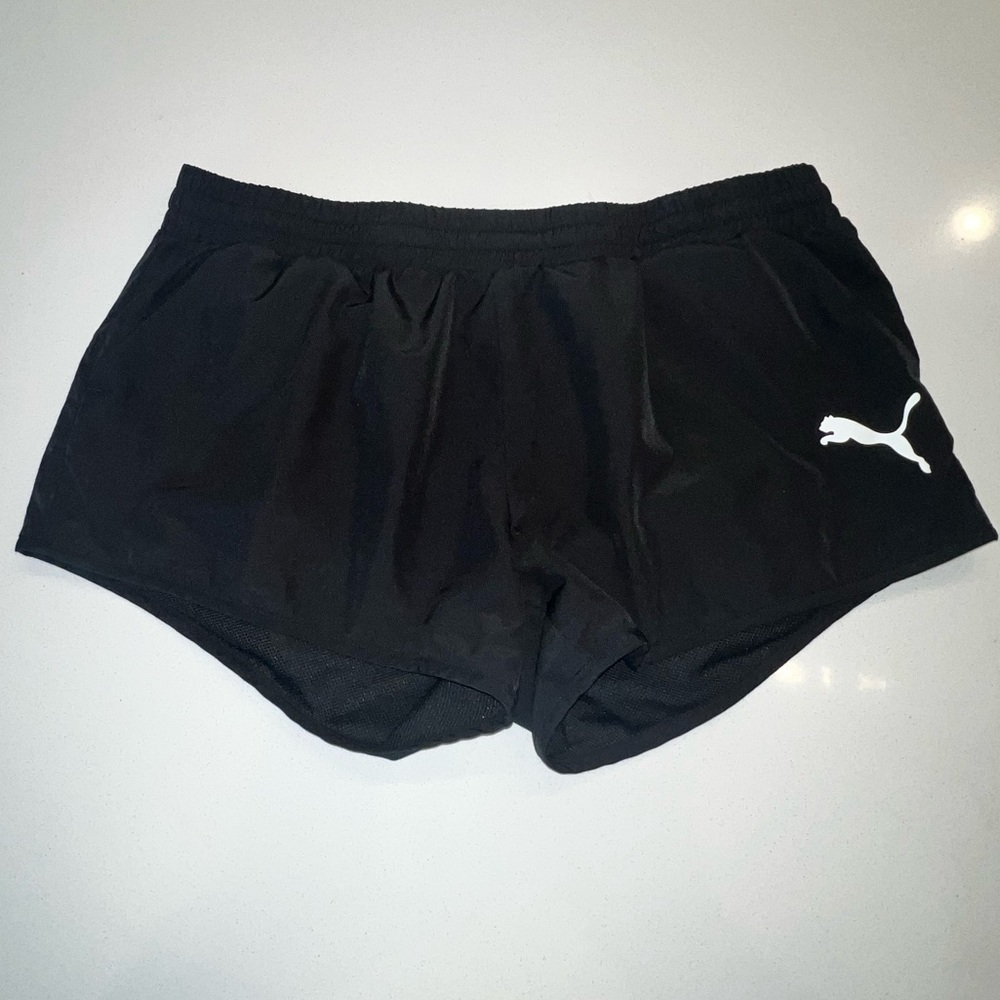 Puma black running shorts